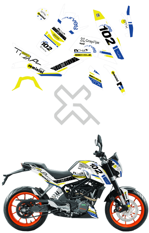 Duke 125 Full Sticker | Duke 200 Full Graphics